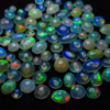 100 pcs - Ethiopian Opal - really - tope grade high quality CABOCHON - mix shape lot - each pcs - have amazing - beautifull - flashy fire all around in the stone - size - 3 - 7 mm approx 100 pcs STUNNING QUALITY - VERY VERY RARE